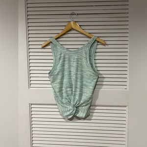 Athleta Essence Space Dye Twist Tank Top Blue High Neck Size Small